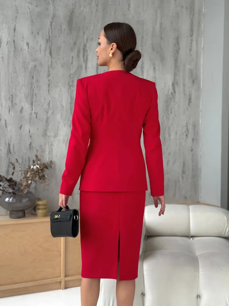 Suit Dilana Vip #2106 kostyum krasnyj