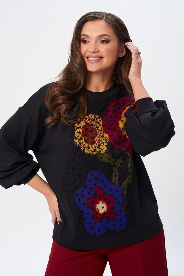 Джемпер GIZART арт. 15345 син бордо желт