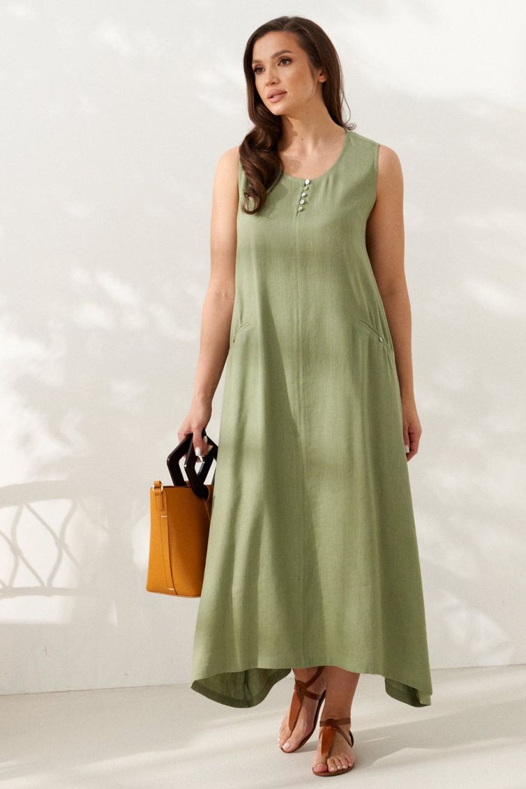 Dress Alta Moda #1084-1 olivkovyj