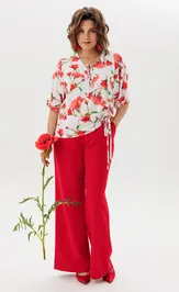 Blouse Anelli Laurel 1884 krasnye maki