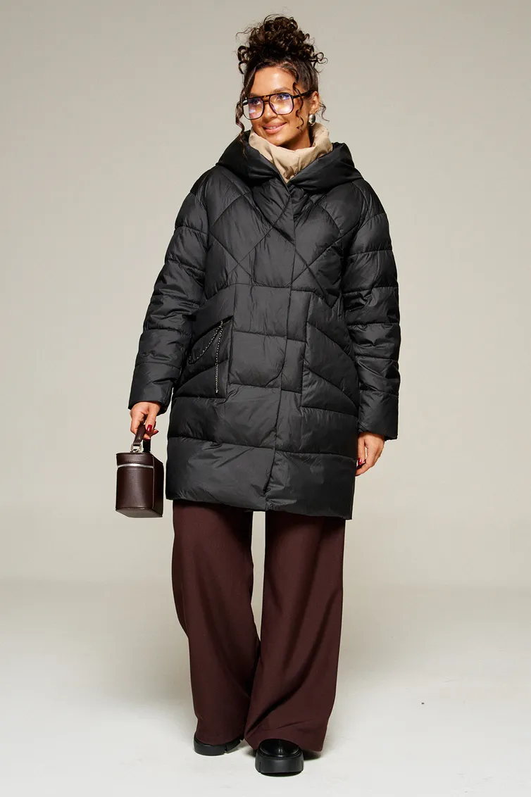 Coat Beautiful & Free #8010 chernyj