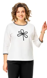 Bluzki, tuniki Rumoda 2261 dl. r. molochnyj-chernyj