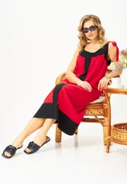 Платье Ava fashion арт. М-185 красный-черный