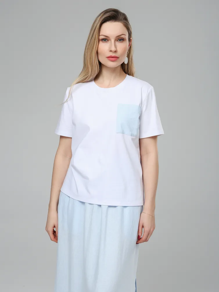 T-Shirt Romgil #RP0132-XL4 belyj, goluboj