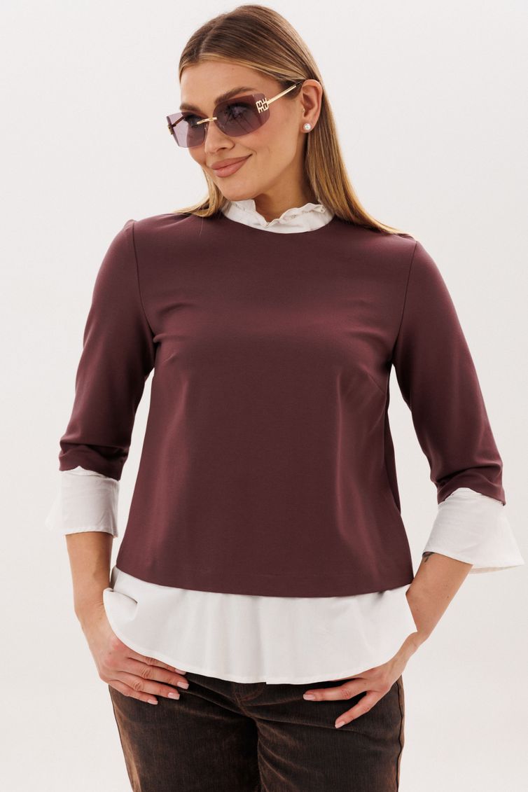 Блуза Anelli Laurel арт. 1824 махагон