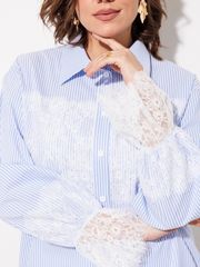 Блузка Anastasia MAK арт. 1352 голубой+полоска