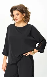 Блуза Rumoda 2125 (длинный рукав) черный