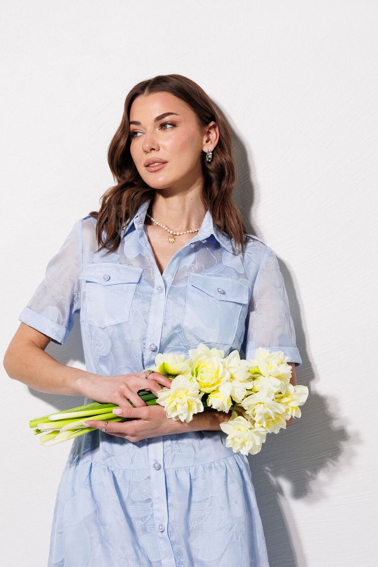 Платье Люше арт. 4364 голубой