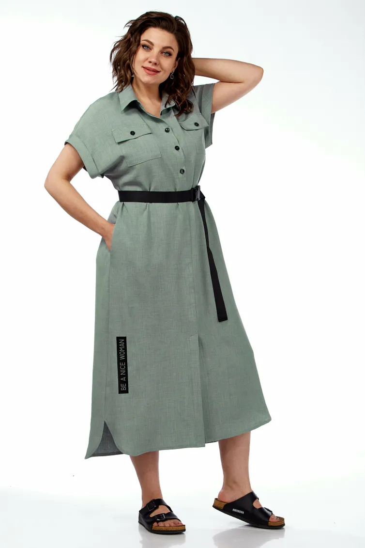 Платье Michel Chic арт. 993/1 олив = 993/2 т.олив