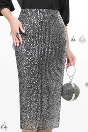 Spódnice DS Trend #Yu-0229 (Noch glamura, serebro)