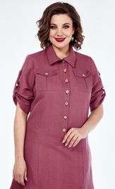 Платье Celentano 5016.1 лен малиновый