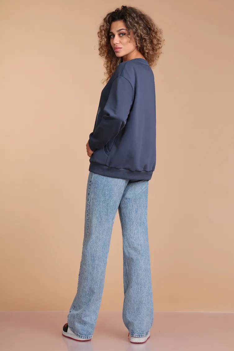 Bluza Linia L #B-1950 marengo/pticy