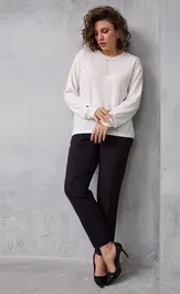 Брюки BegiModa 6078 чёрный баклажан
