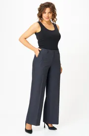 Trousers BelElStyle #601-308 sero-sinyaya kletka