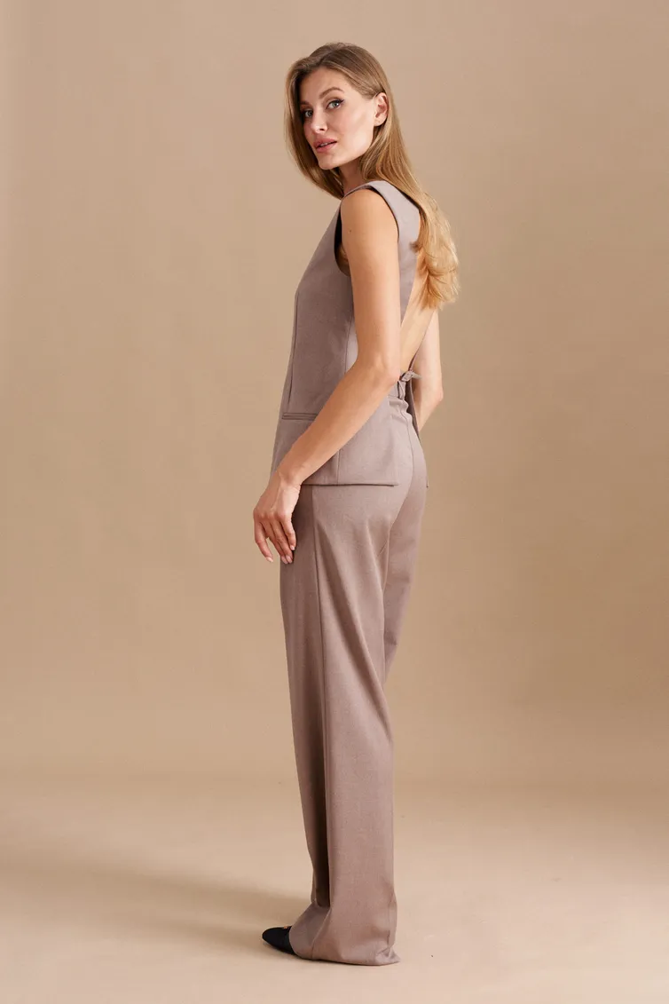Waistcoat Elletto Life #3779 temno-bezhevyj