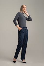 Trousers MARIKA #440/2 t. sinij v polosku