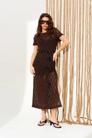Dress Elletto Life #11139 korichnevyj