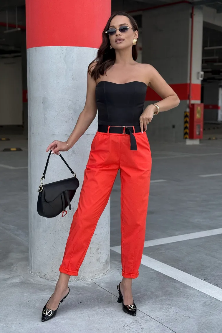 Trousers PRATA wear #S035 krasnyj