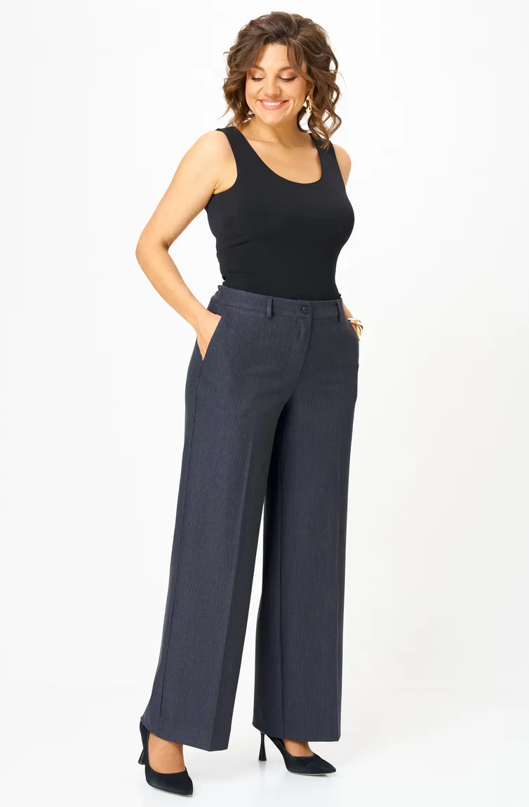 Trousers BelElStyle #601-308 sero-sinyaya kletka