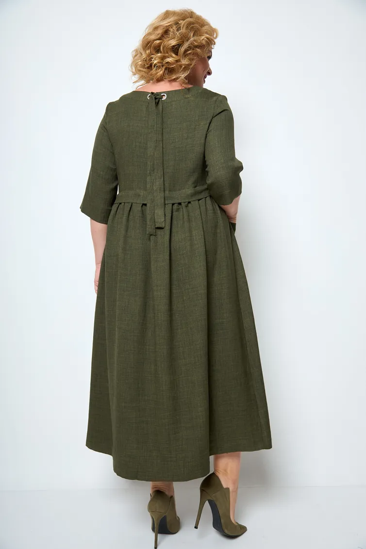 Платье Michel Chic арт. 2062 хаки + круж. украшение