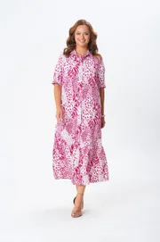 Dress GIZART #5126/2 fuksiya cvety