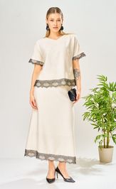 Костюм Ava fashion М-196 молочный-шампанское