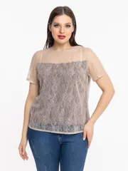 Bluzka Avila #0894 bezhevyj