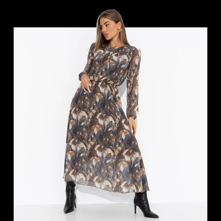 Dress CHARUTTI #Letyashhie mgnoveniya (brown)