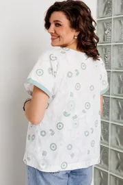 Blouse BegiModa #4164 shalfej na belom