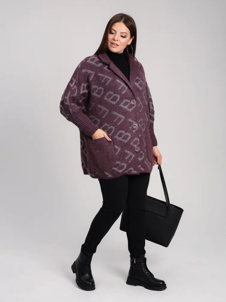 Żakiet BONADI #1631 poncho bordovyj