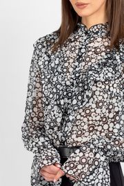 Blouse VIZAVI #744 cherno-belyj