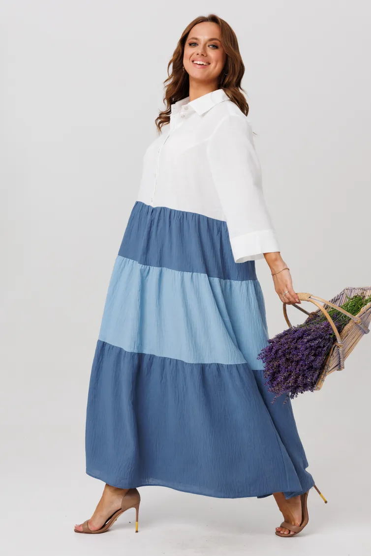 Dress Anastasia #1240.1 belyj/goluboj