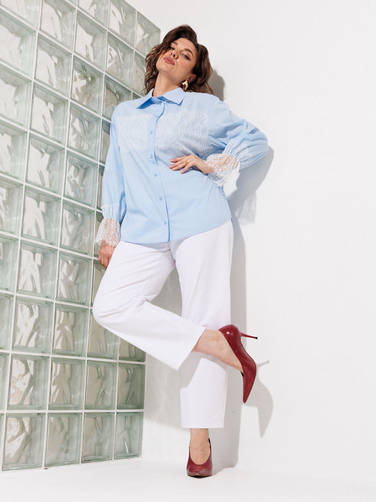 Блузка Anastasia MAK арт. 1352 голубой