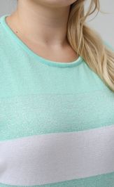 Джемпер Romgil РВ0516-ХМ4 бирюзовый, белый, серебро