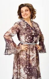 Sukienka Anastasia MAK 1280 Bezhevo-korichnevyj