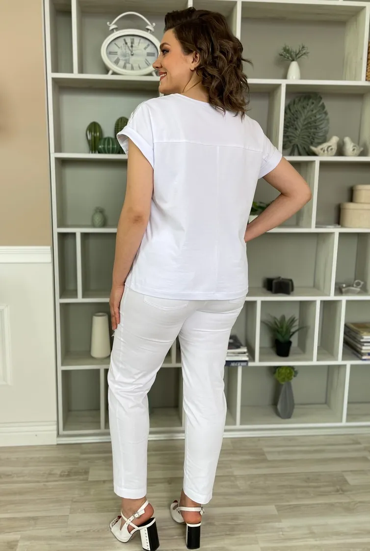 Блузки, туники Rumoda арт. 2135 (короткий рукав) белый