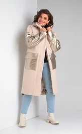Пальто BARBARA B204 бежевый+золото