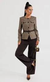 Костюм Galean Style 1014 Б коричневый с черным