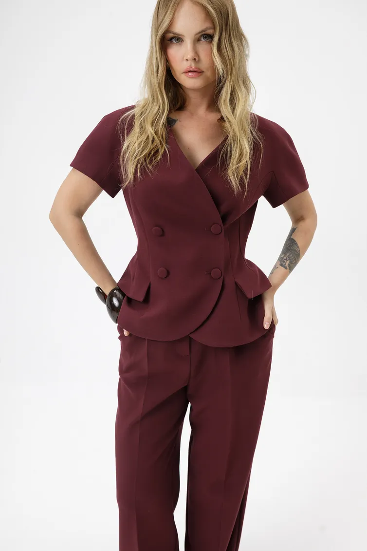 Suit Pirs #6994 marsala