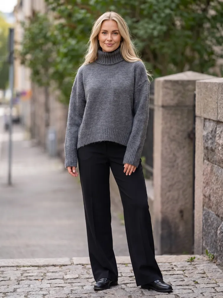 Sweter BELANGE #3504 mokryj asfalt
