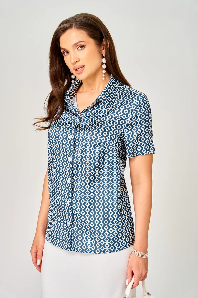Bluzka LeNata #12552 sinij romb