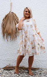 Dress Anastasia 1103 plate molochnyj (print cvety)