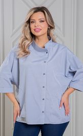 Блузка NOVITA 1423 серая клетка