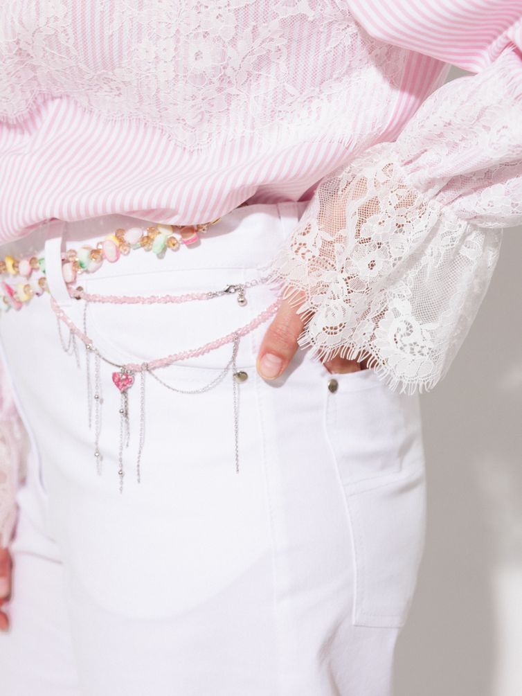 Блузка Anastasia MAK арт. 1352 розовый+полоска