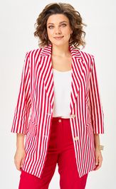 Костюм БелЭльСтиль 762-324/609-323 красный/полоска