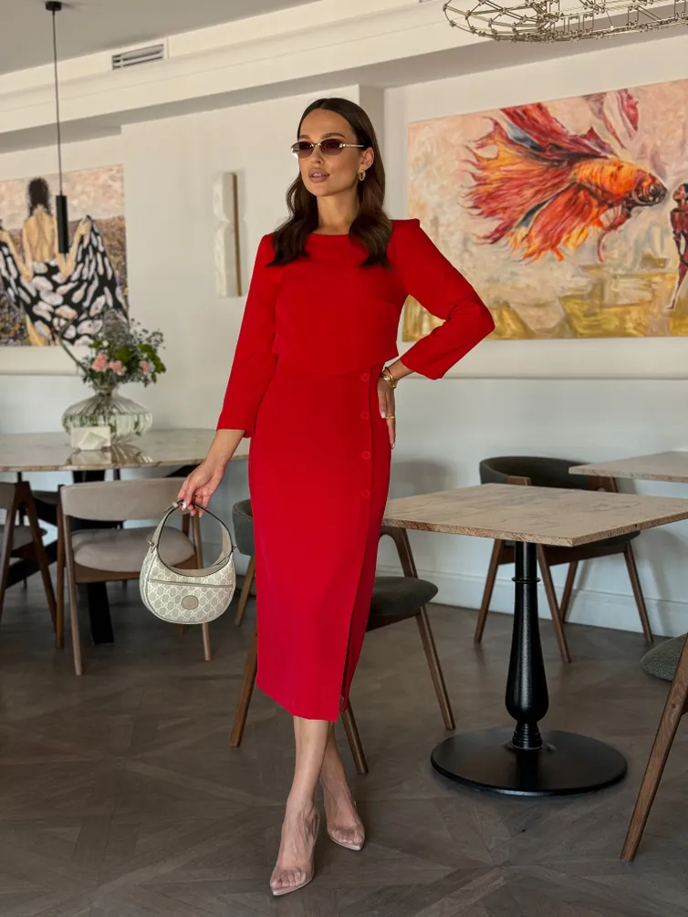 Dress Dilana Vip #2074 krasnyj