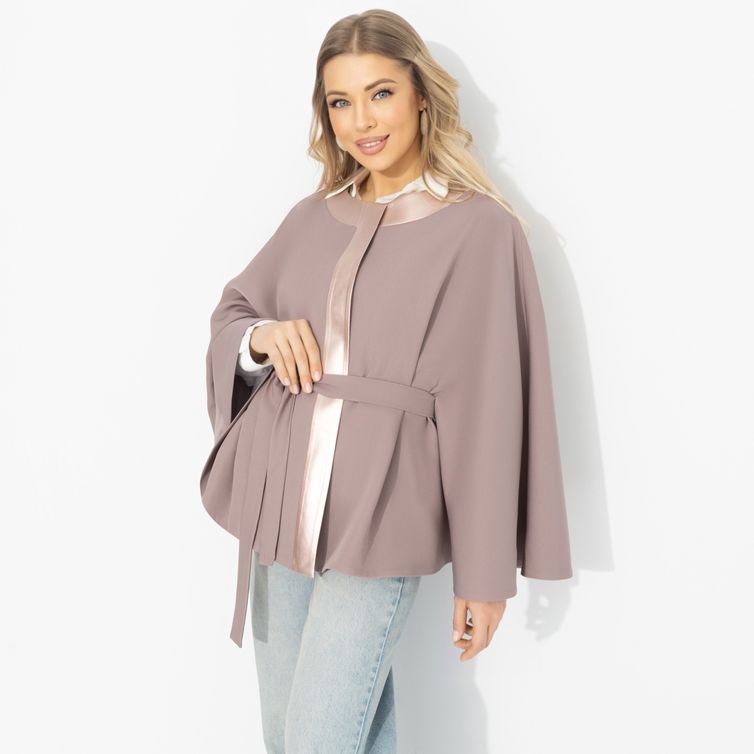 Жакет CHARUTTI арт. Яркий эффект (вереск, с поясом)