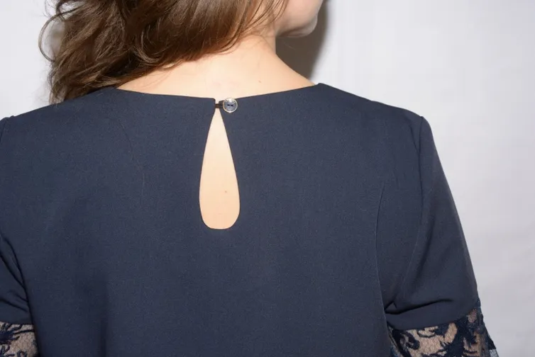 Блузка Needle арт. 384/4 т.син