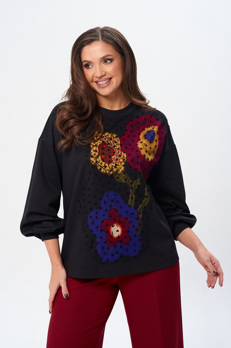 Джемпер GIZART арт. 15345 син бордо желт