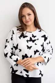 Blouse TOOK A LOOK & Angelika #TB-300 babochki na belom